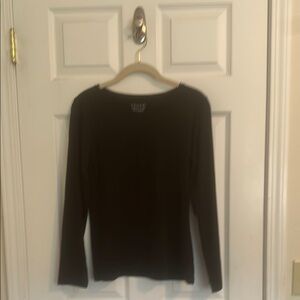 Tahari Black Fitted Long Sleeve Blouse